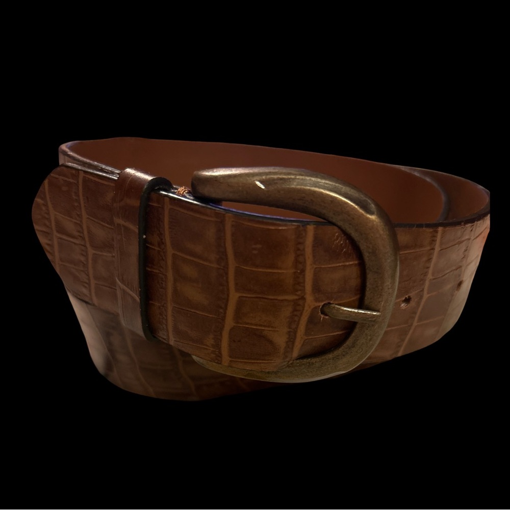 New Diba true Elegant Brown Crocodile-Embossed Belt‎